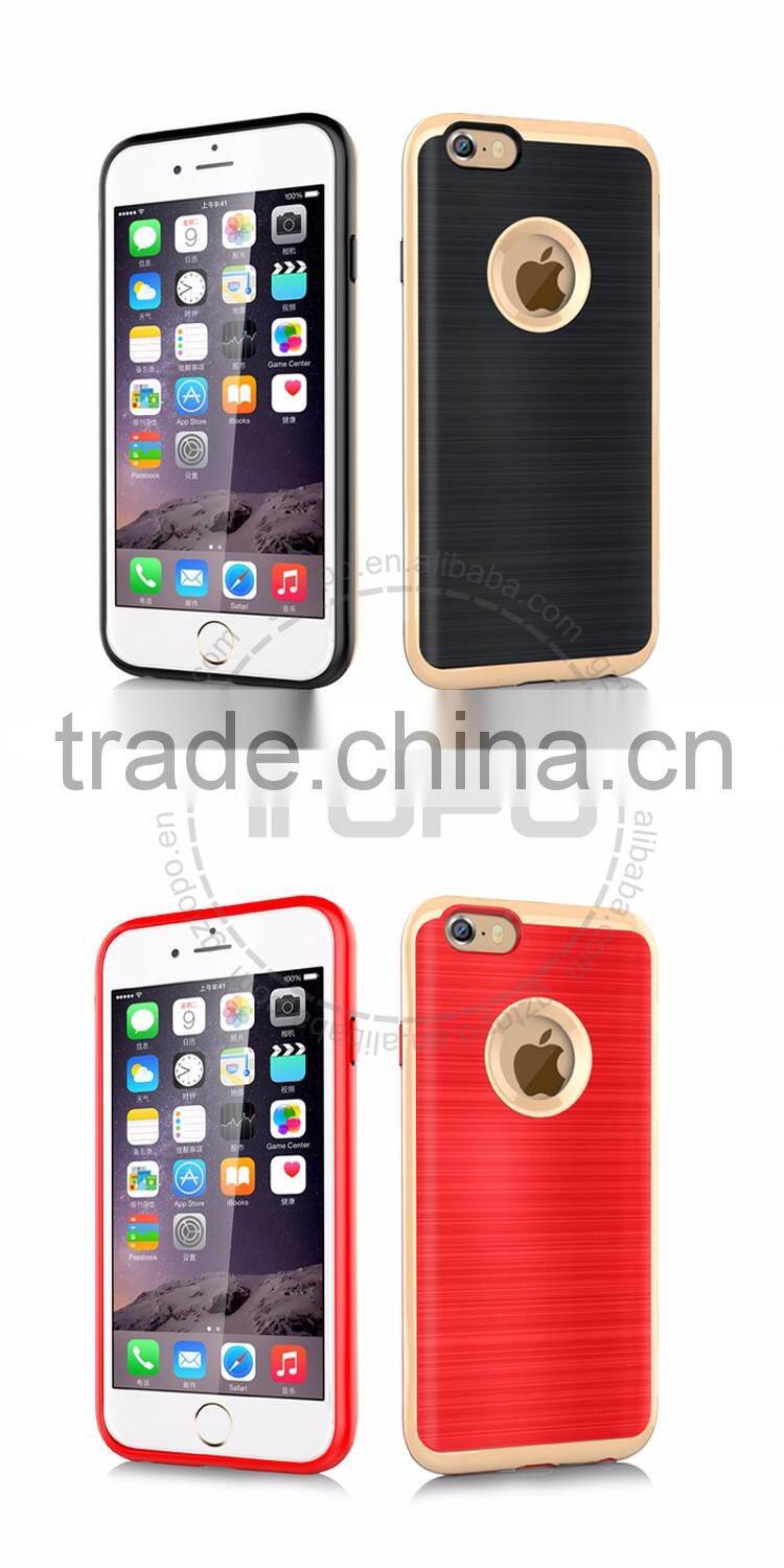 2in1 pc tpu wire drawing phone back cover Korean style shockproof Strip pattern Slim Armor hard plastic case for iphone 6 6s