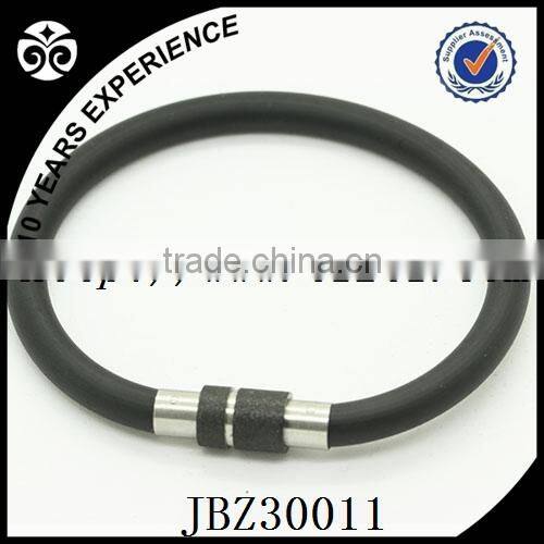 energy silicone bracelet with steel charms