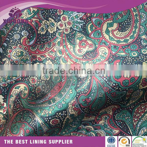 higt quality polyester 190t 210T TAFFETA lining fabric for bags clothing lining taffeta poly satin print fabric lining textile