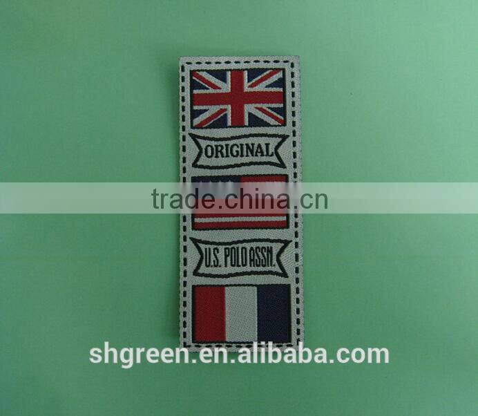 custom flag design woven patch with sewing lines