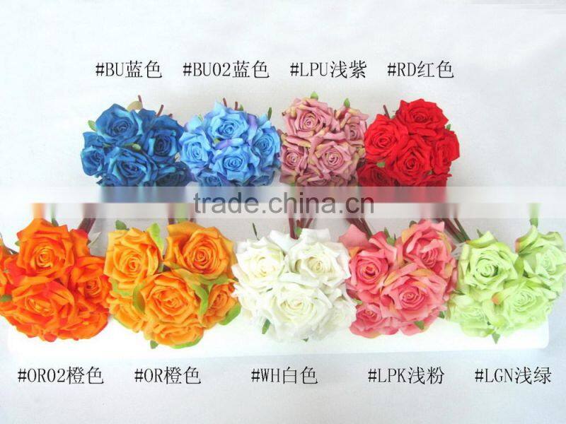 artificial rose bunch 6heads YL780