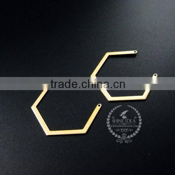 40*34mm raw brass simple pendant charm DIY earrings chandelier jewelry findings 1800161