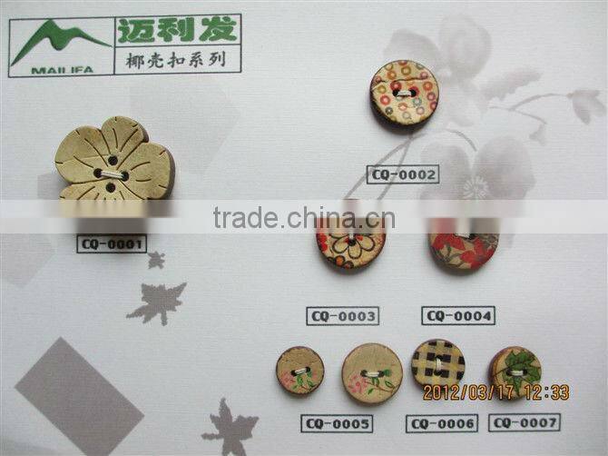 natural 2hole round coconut button for garment