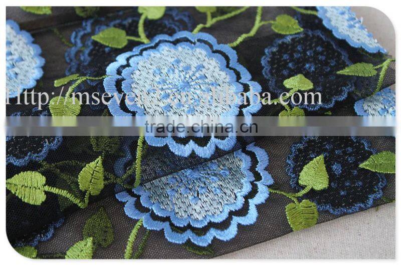 Allover Dress fashion colors embroidery cheap lace fabric multi-colors
