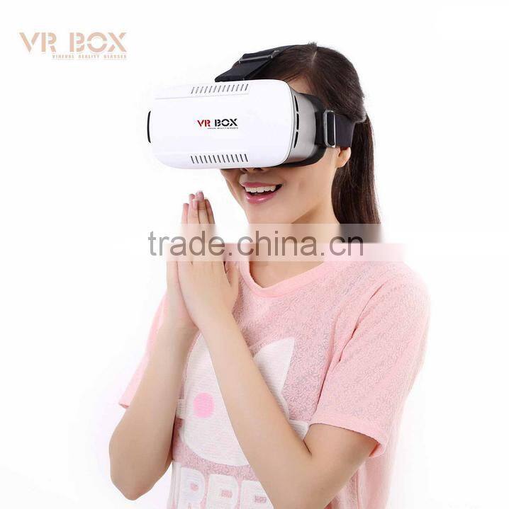 New arrival light blue 3d glasses virtual reality google cardboard vr box