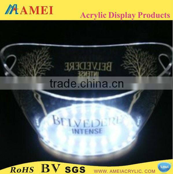 2013 hot acrylic led ice bucket wholesale/customized acrylic led ice bucket wholesale