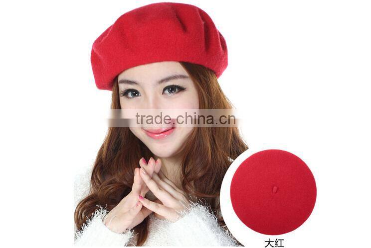 New Womens Winter Fashion Warm Soft Wool French Berets Tam Beanie Slouch Hat