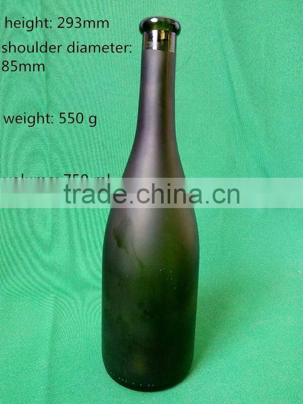 750 ml green frosted enzyme bottle with cork