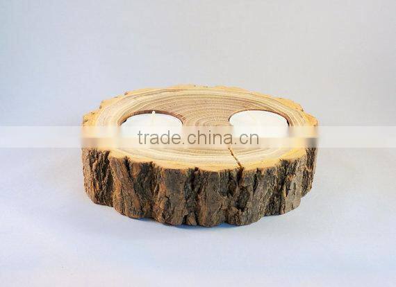 Rustic Home Decoration Wooden Candle Holder Crafts Log Candle Holder