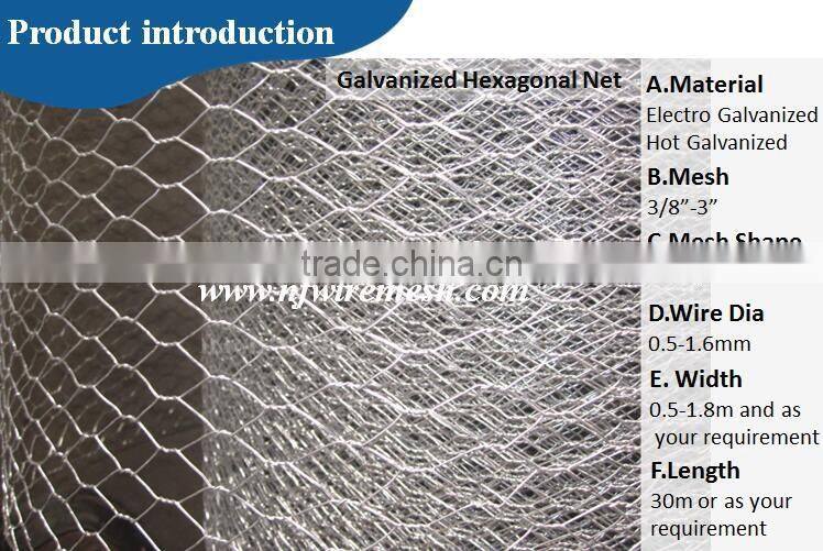 Hexagonal Hole Shape Q195 Galvanized Iron Wire hexagonal wire netting(Guangzhou Factory)
