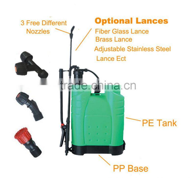 16L agriculture hand PE backpack sprayer