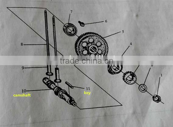 Agriculture machinery part camshaft for single cylinder diesel engine