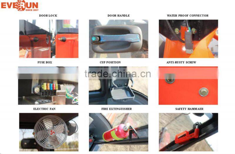 Everun Brand Farming Tools 1.0 Ton Compact Wheel Loader With Mixer Bucket