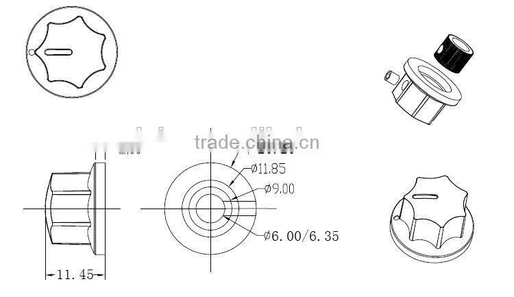 Plastic Fluted 'MXR' style colorful pointer knob