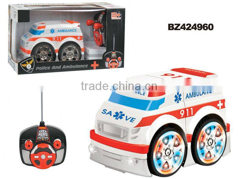 2 channels assembled remote control ambulance toy