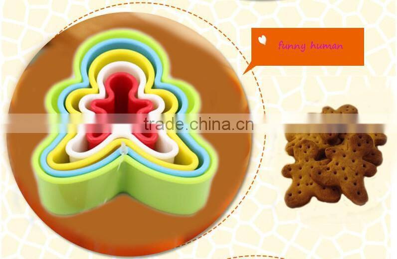 0600047 Promotional human shape colorful plastic cake mould set