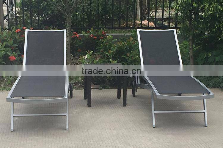 Garden Mesh Wheel Sun Lounger