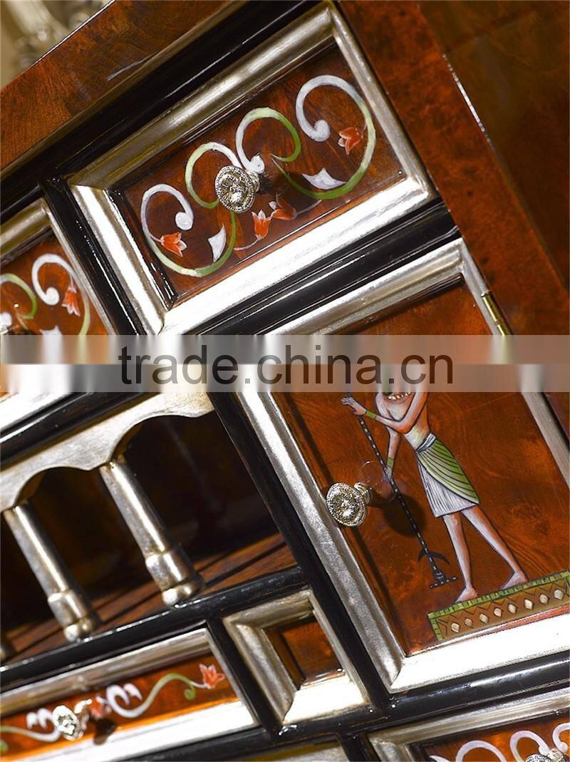 Hand Painted Vintage Furniture Collection Box Table, Antique Table with Drawers, Italy Design Antique Table