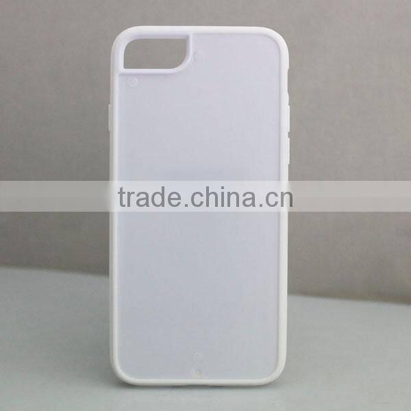 Hot sale TPU PC mobile phone case with groove on backside for iphone 7/7plus