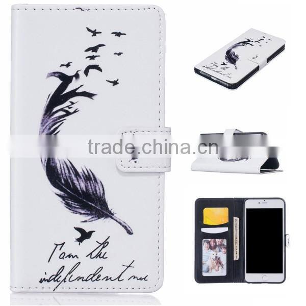 Universal Embossed PU Flip Stand Wallet Leather Mobile Phone Back Cover For iPhone 6 6S