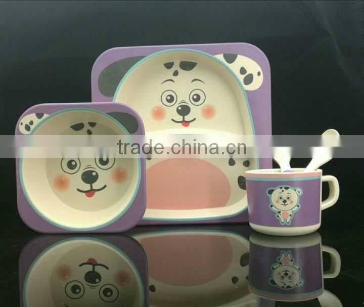 Lovely children tableware, bamboo fiber children five sets
