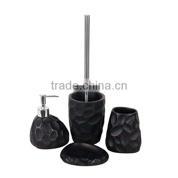Debossing effect resin bathroom 3 pics accessories/sets from factory direct sale