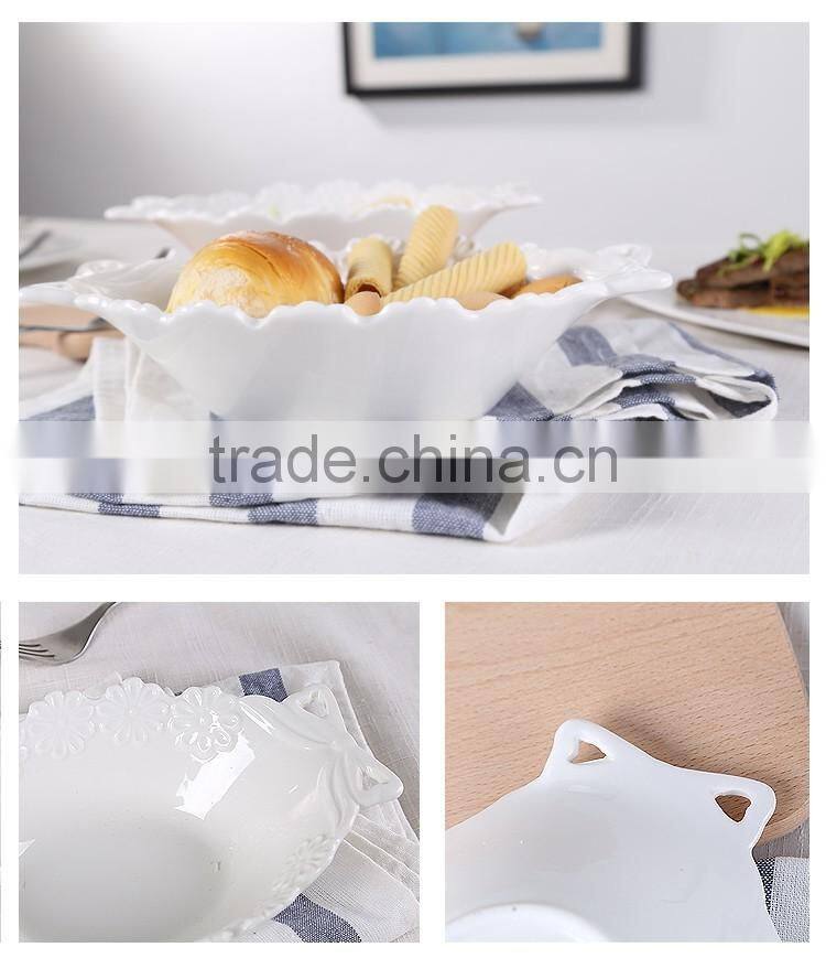 600ml cheap white large ceramic mixing bowls customized