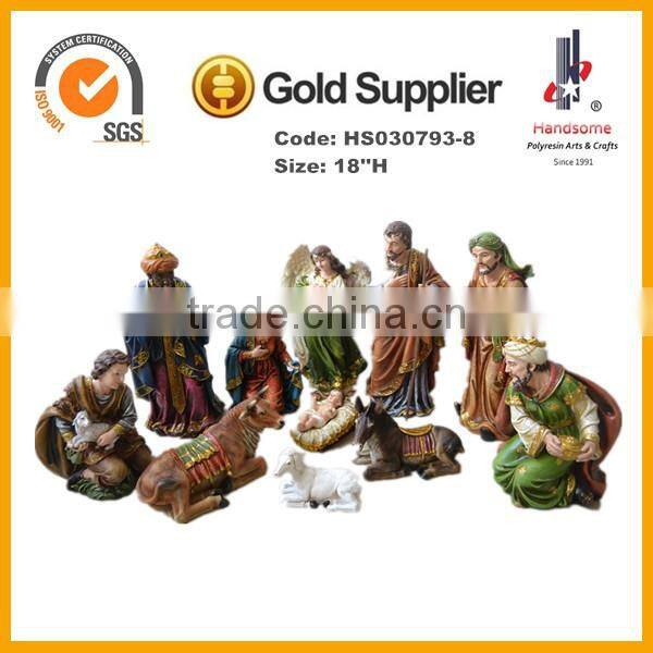 18''H religious family resin nativity set, custom resin nativity set
