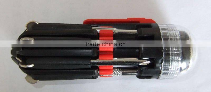 Multi 8 in 1 screwdriver set with LED light