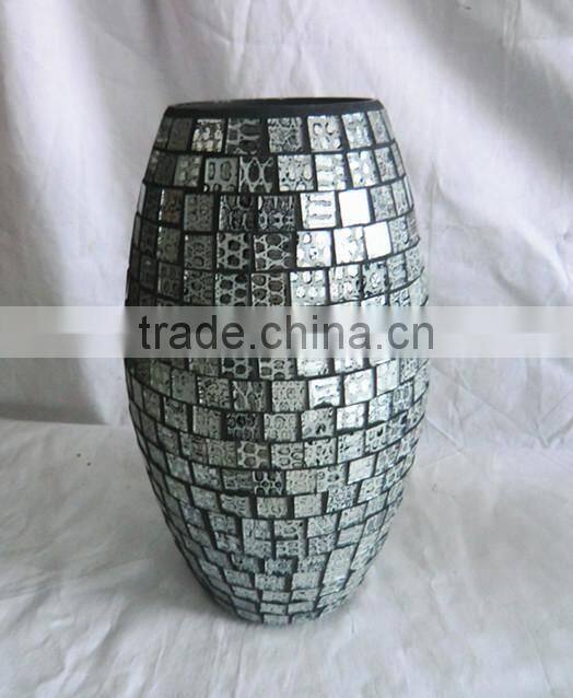 New Design Leopard Print Pattern Oval Shaped Glass Vase