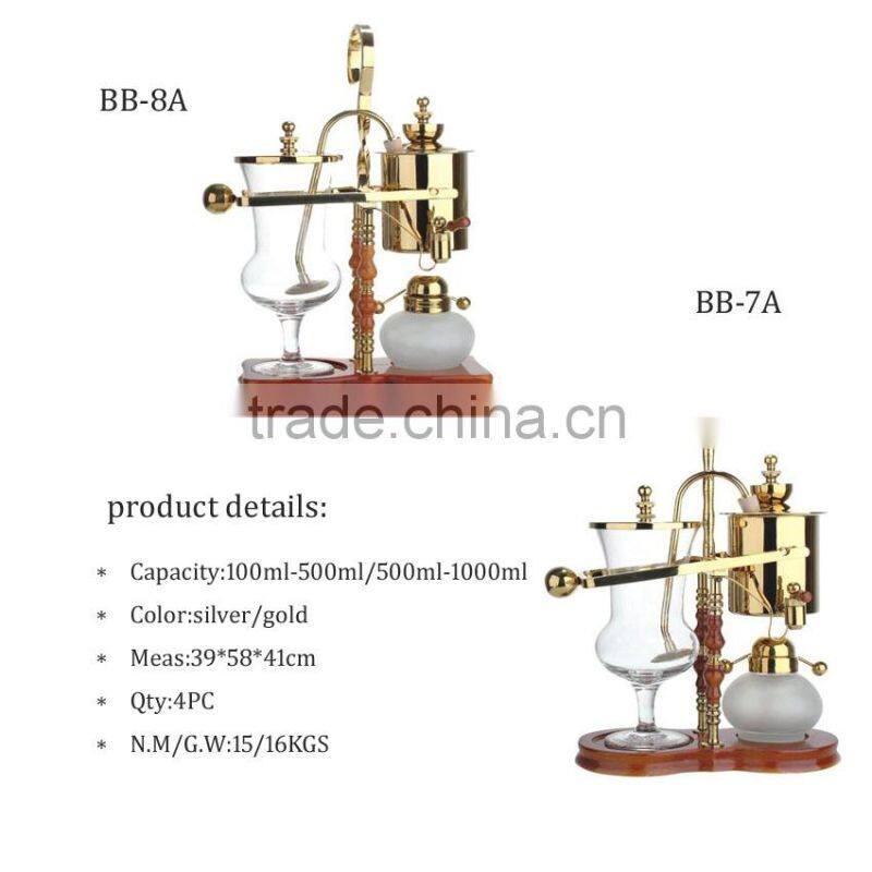 Silver royal balancing belgium syphon coffee maker