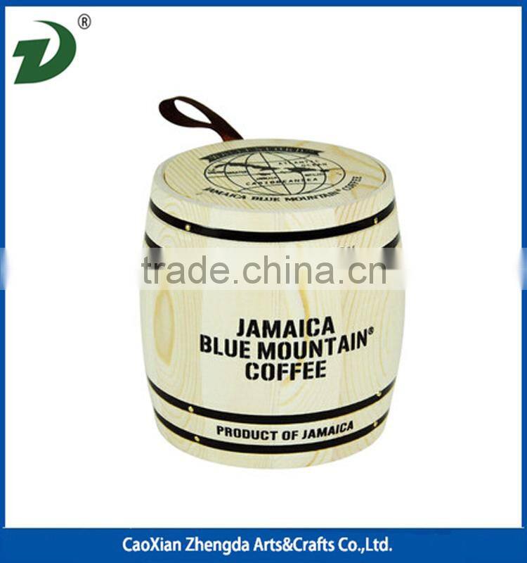 Small Size Pine Wood Coffee Beans Barrel