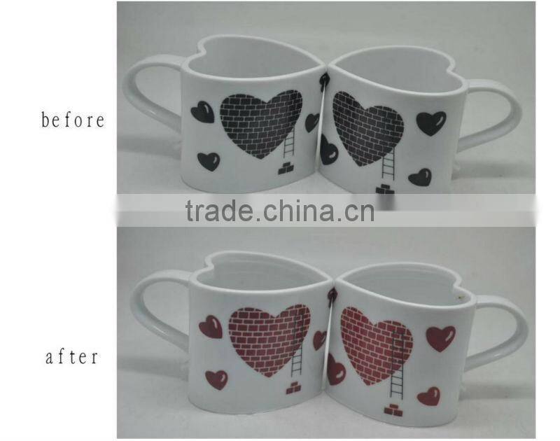 Red frosted ceramic color mug with handle