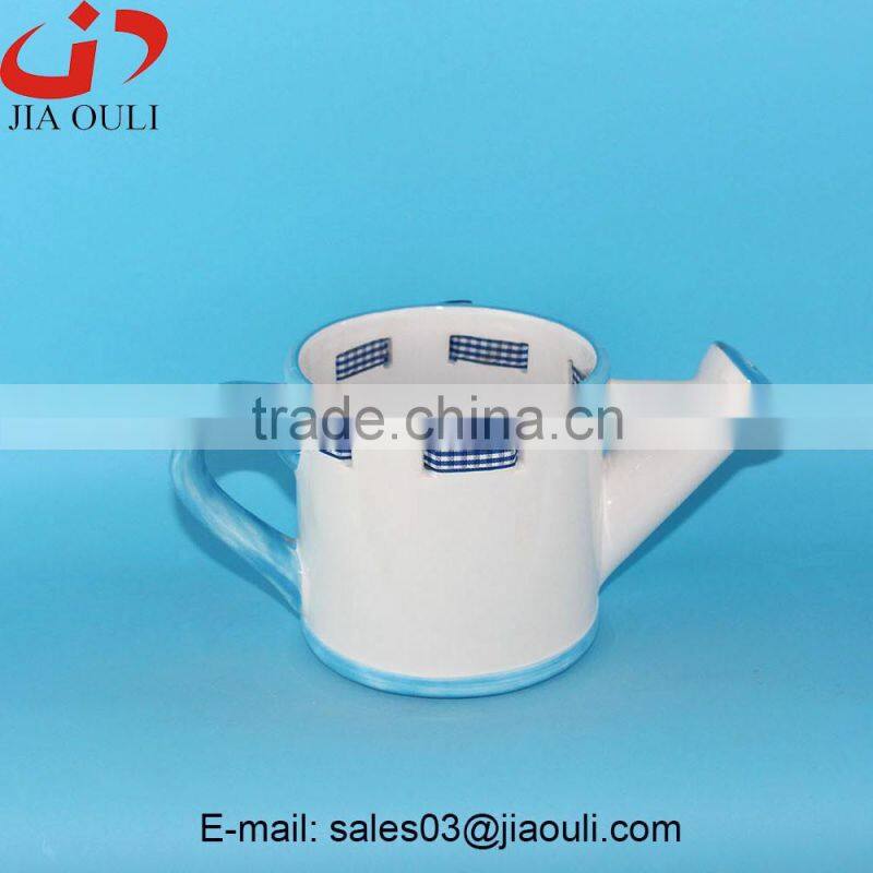Hot sales home decor watering can shape garden planters, flower pots ceramic