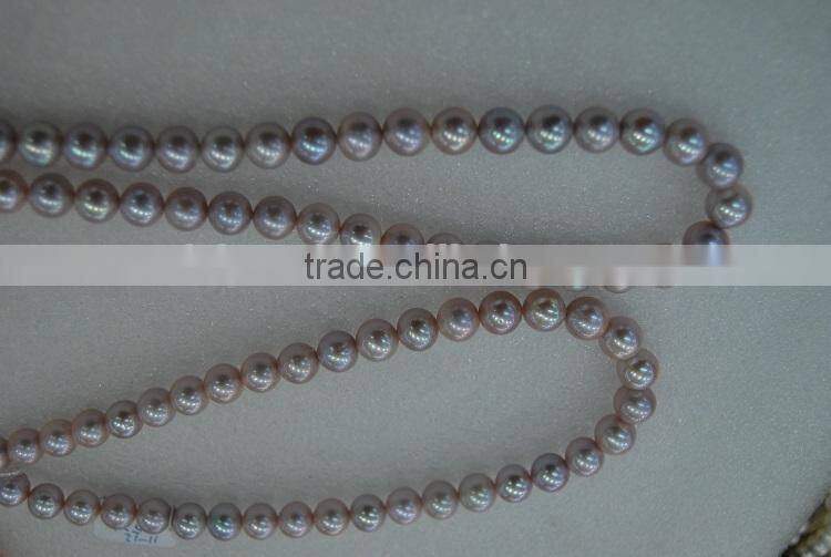 new 10-11mm purple round freshwater pearl 16 inches strand