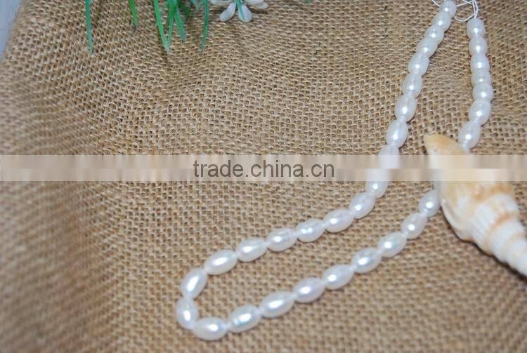 7-10 mm white rice shape freshwater pearl strand
