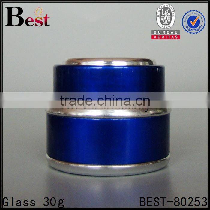 empty aluminum jar with cap pink blue black blue 5g 10g 15g 20g 30g aluminum glass cream jar