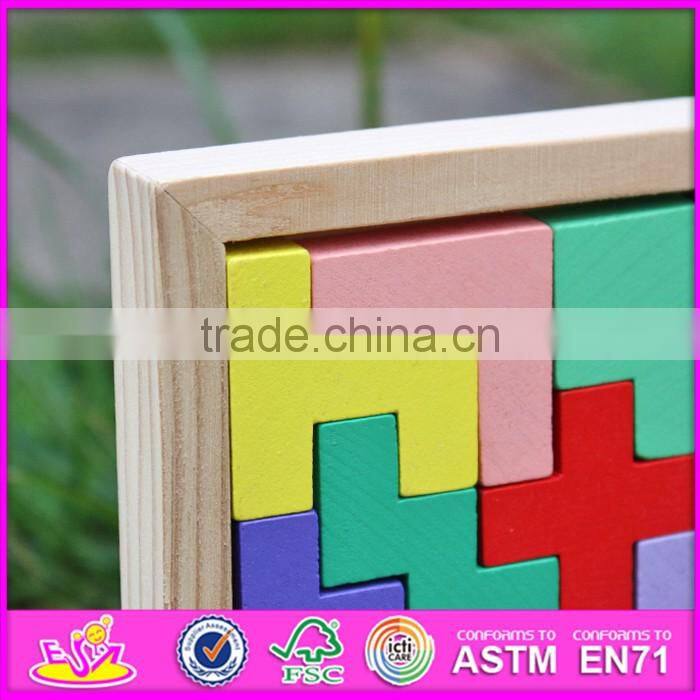2016 new design children educational toy wooden tetris puzzle W14A179