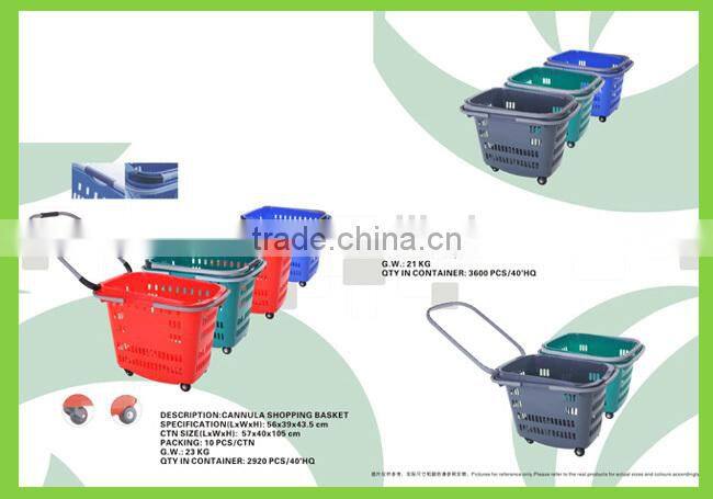 Household Plastic Rolling Basket Cart&Trolley for Sale