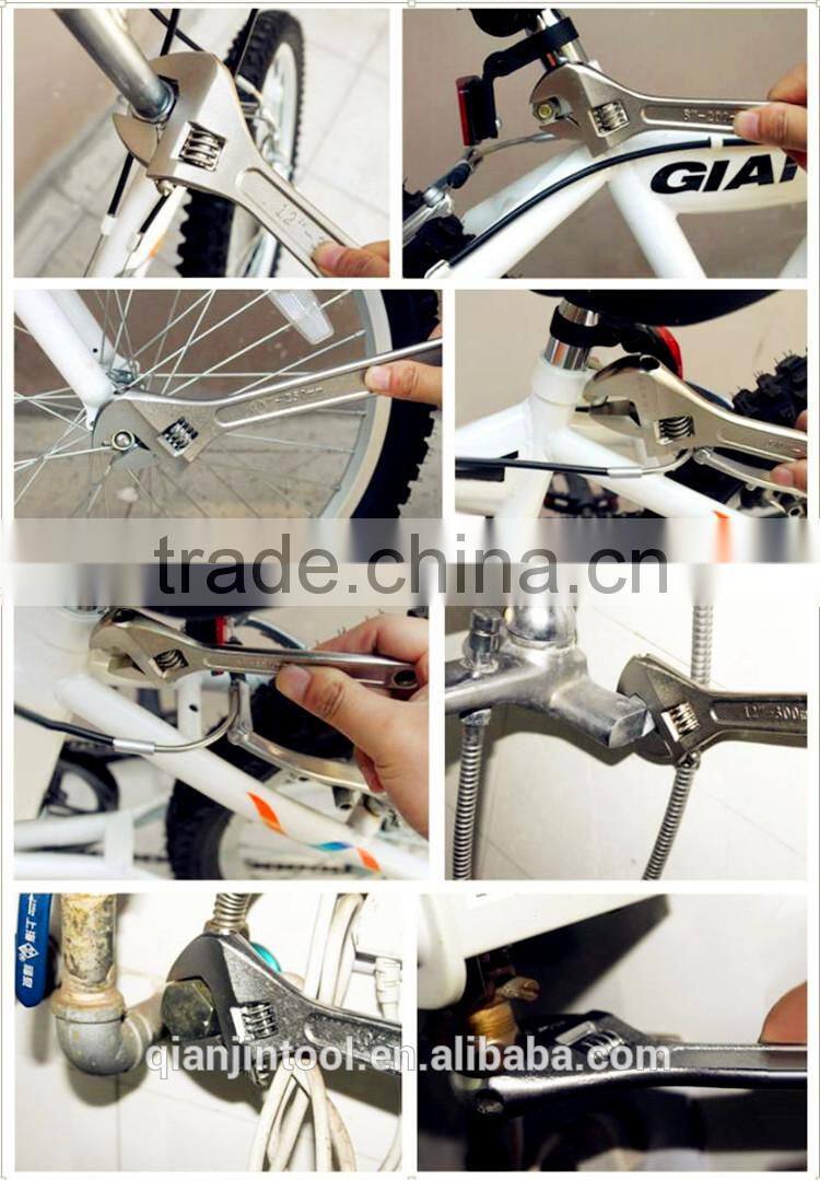 QJ-T22 New arrival adjustable spanner wrench with dipped handle