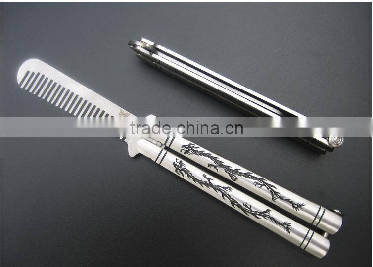 Wholesales Sliver Comb Multi function Stainless Steel Trainer Tool Butterfly Comb