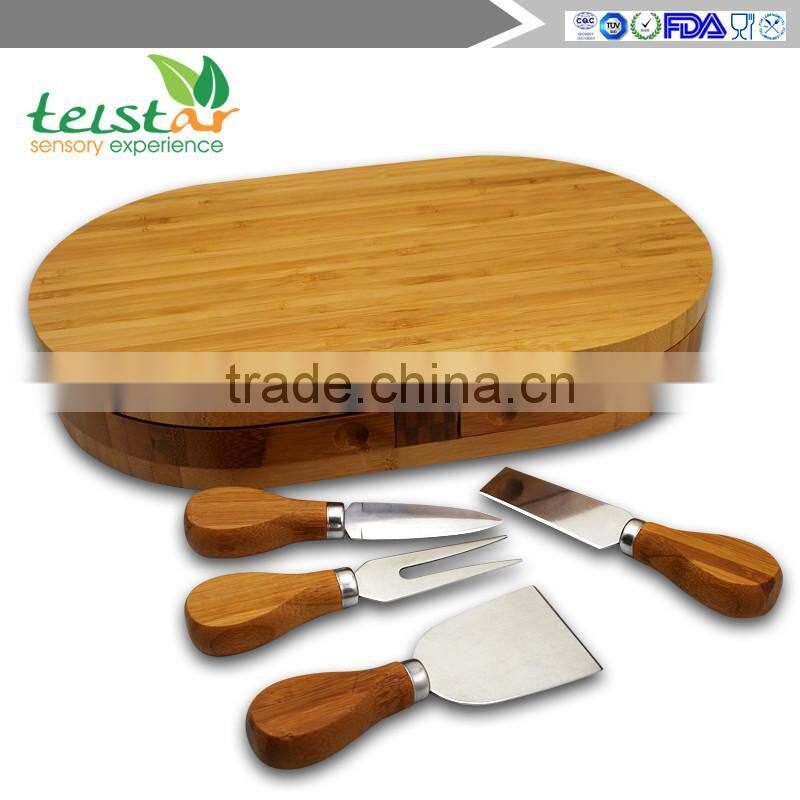 Manufacturers selling 100% of the natural bamboo cheese board and sliding out type and cutlery drawer