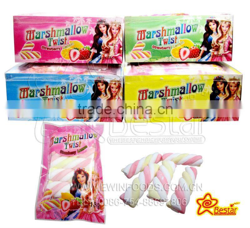 Hot Selling !!! Halal Candy Fruity Flavor Mini Twist Marshmallow