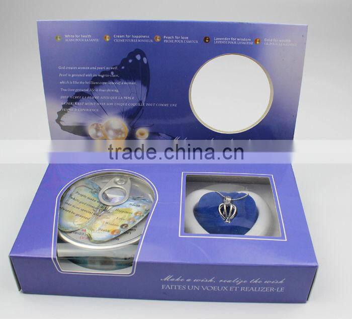 Nature love pearl gift (ocean pearl (red, pink, purple, blue, yellow) English and French version)