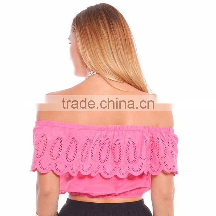 Off Shoulder Custom Crop Tops Wholesale Cheap