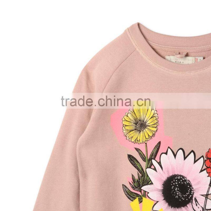 Soft Cotton Fleece Pink Printed Graphic Flowers Betty Hoodies Sweatshirts Sweater Designs for Kids Childern Wear HSs5142