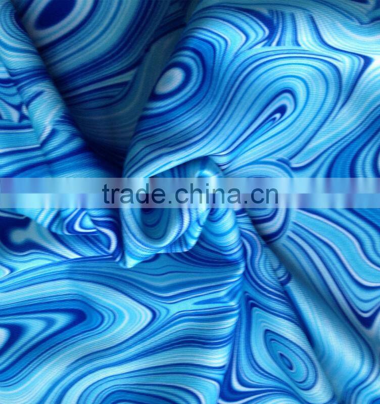 4 way stretch Poly Spandex flower transfer printed fabric