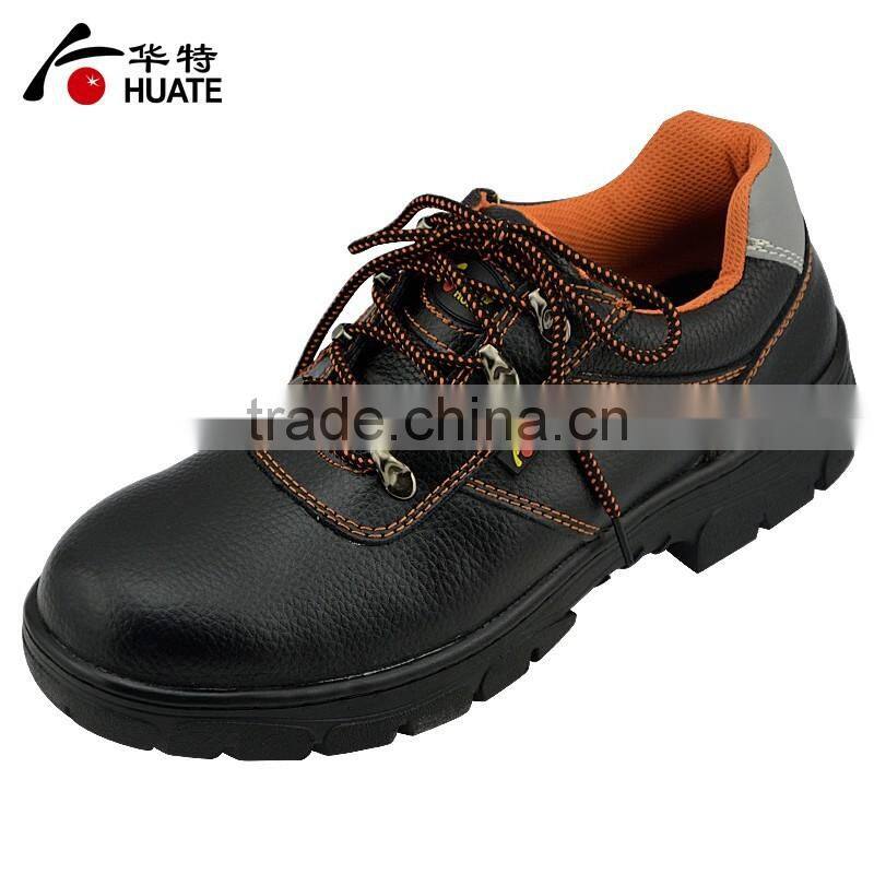 Black steel leather safety shoe/industry work safety shoe