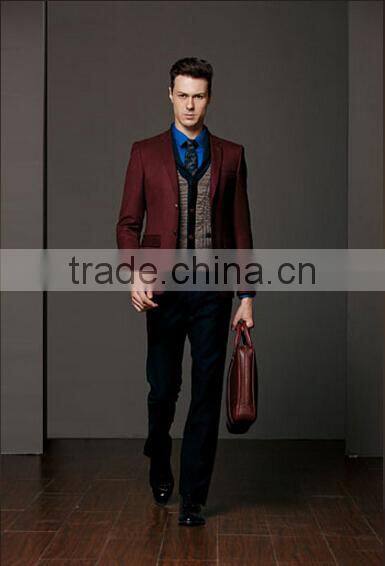 italian new arriving red color bespoke design slim fit men suit