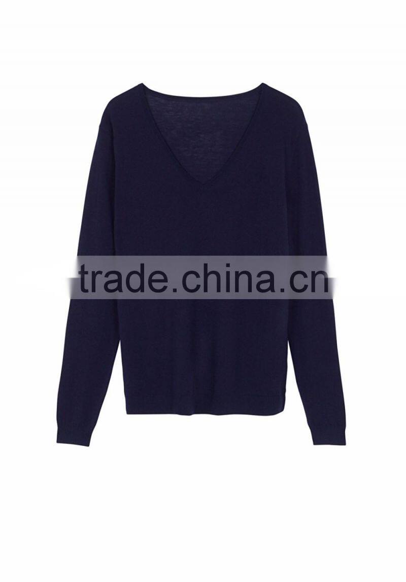 V Neck Russisa Knitting Sweaters Middle Line Knitwear Pattern Oem Service Factory Price